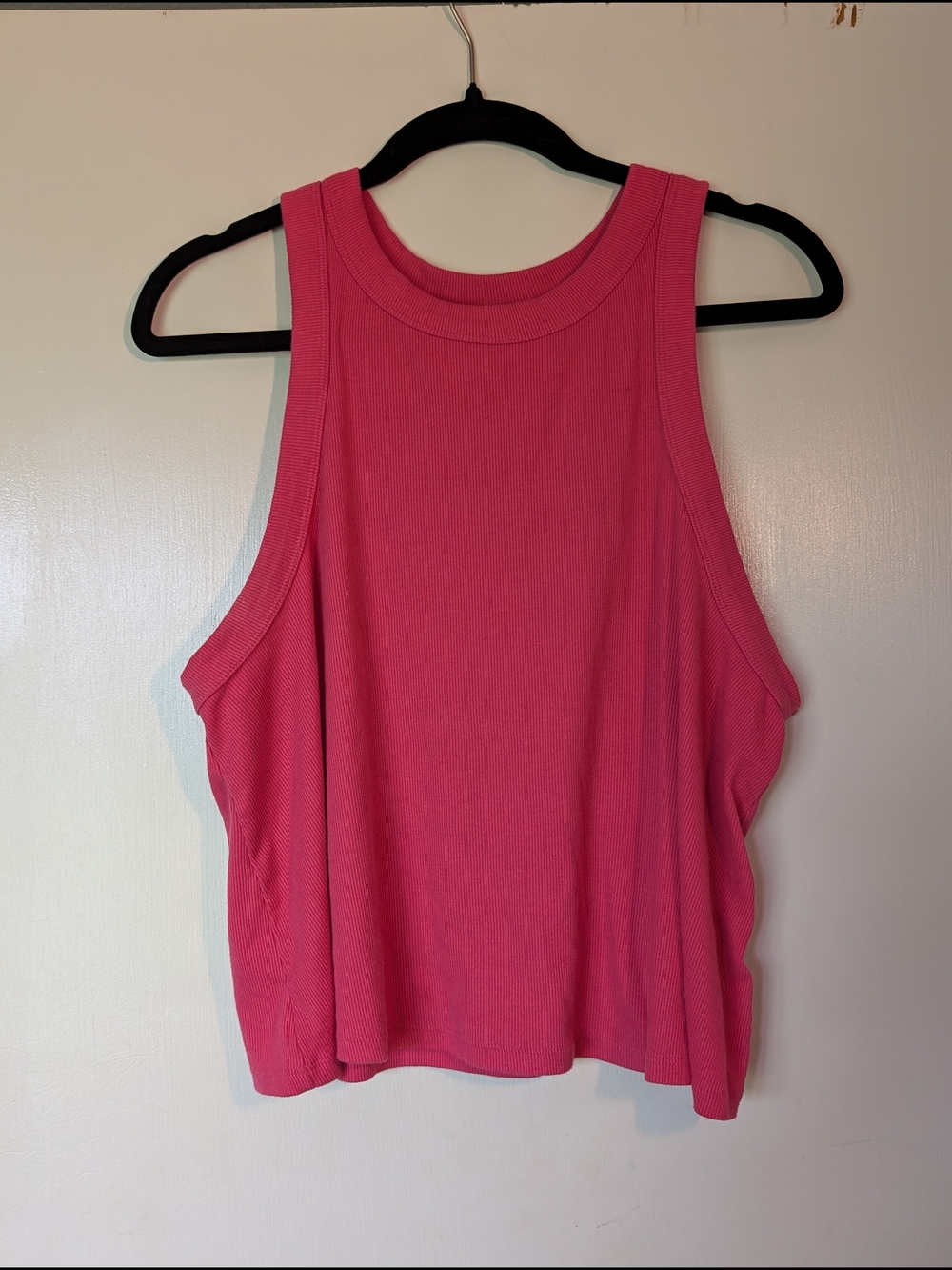 Old Navy Ribbed Crewneck Tank Top - Bright Pink